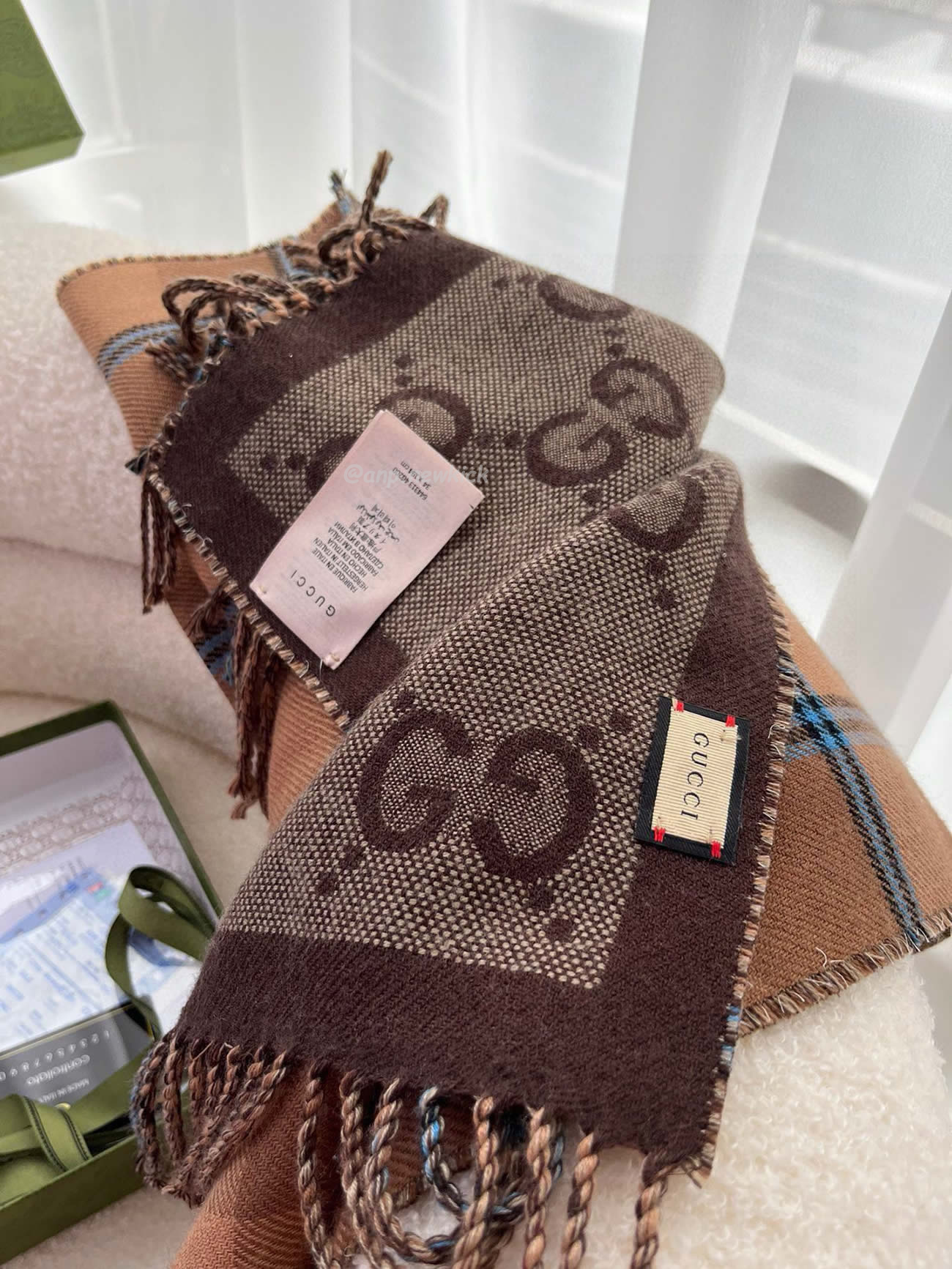 Gucci Gg Reversible Check Scarf 45x170cm (3) - newkick.org